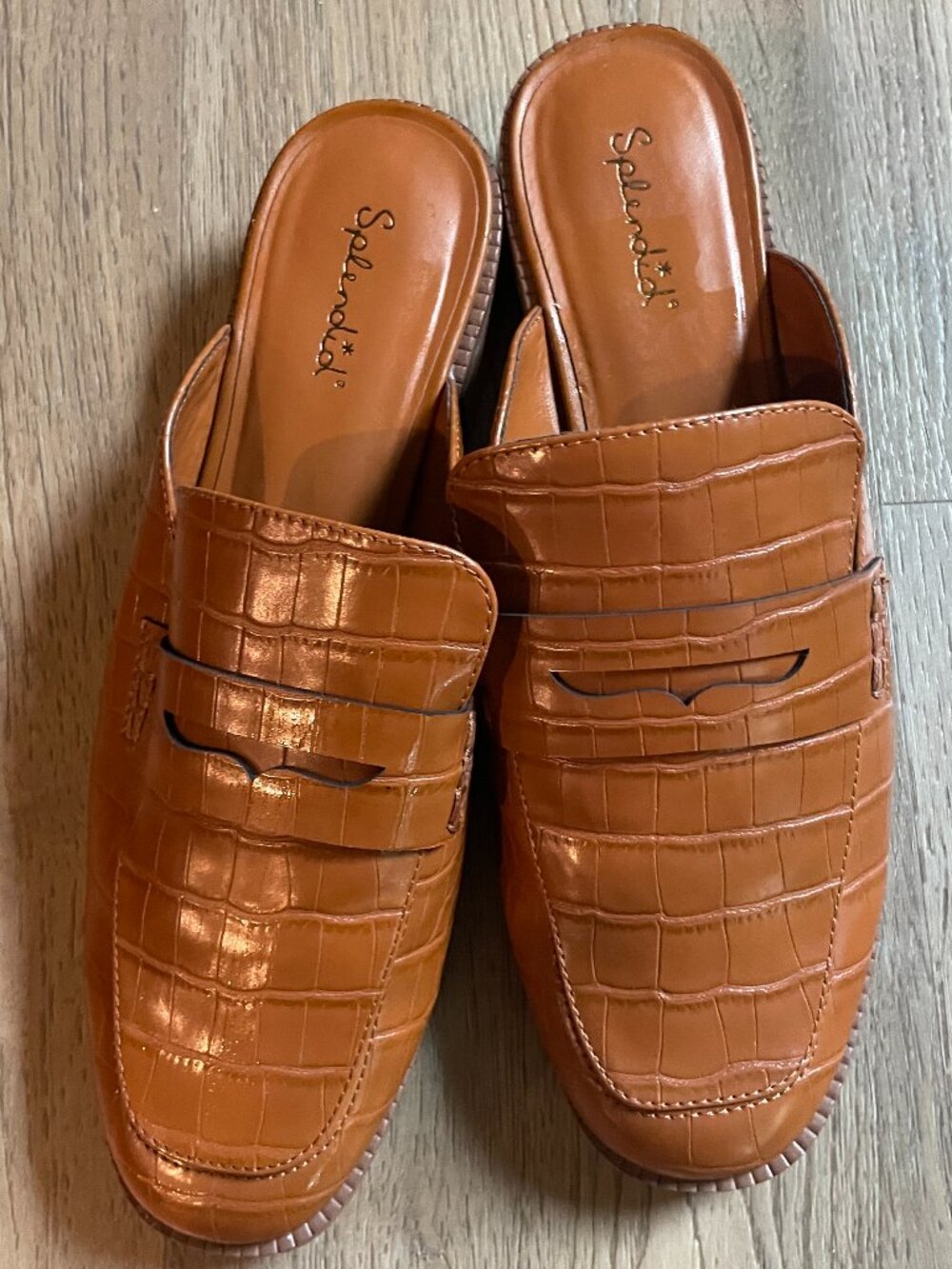 Splendid Women's Dora Light Brown Vegan Leather Mule Shoes 9M!